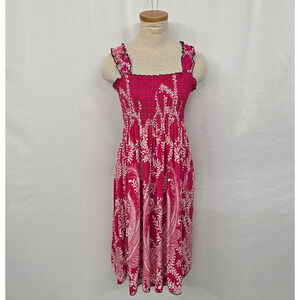 WinWin Sundress Women's L - XL Red White Paisley Sleeveless Knee